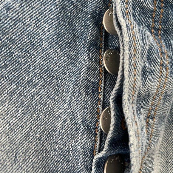 MINKPINK Light Wash Blue Slasher Denim Shorts L - Picture 10 of 13